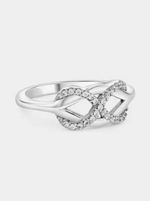 Sterling Silver Lab Grown Diamond Infinity Ring