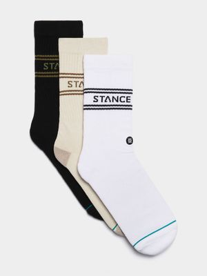 Stance Unisex 3-Pack Oat Multicolour Crew Socks