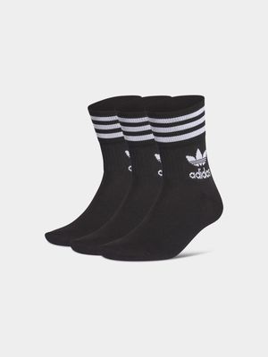 adidas Originals Black Mid Crew Socks