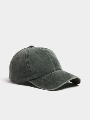 Women's Green Distressed Peak Cap