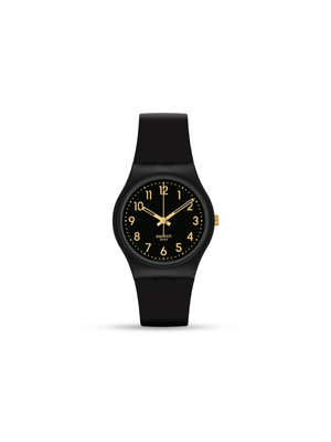 Swatch Golden Tac Black Silicone Watch