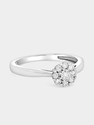 Sterling Silver Lab Grown Diamond Mini Cluster Ring