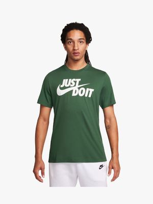 Mens Nike Sportswear Just Do It Swoosh Green/White Tee
