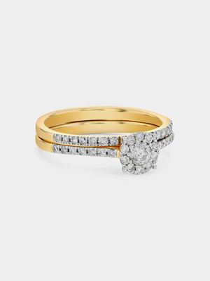 Yellow Gold 0.50ct Diamond Solitaire Illusion Twinset Ring