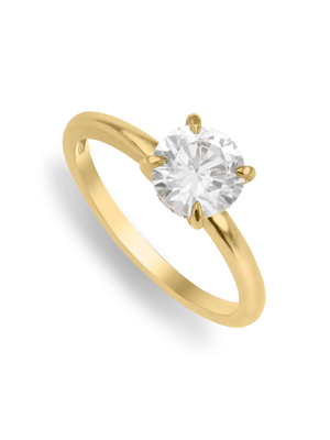 5ct Yellow Gold 1ct Created White Sapphire Solitaire Ring