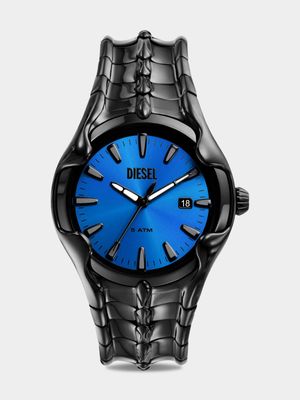 Diesel Vert Blue Dial Black Plated Stainless Steel Bracelet Watch