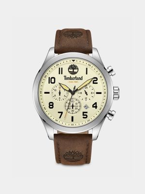 Timberland Ashmont Stainless Steel Beige Dial Brown Leather Watch