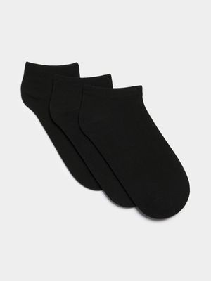 Jet Men's 3 Pack Black Lowcut Socks