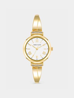 Anne Klein Gold Plated Round  Bracelet Watch