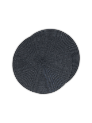 placemat navy paper round 38cm 2pk