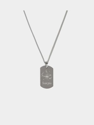Stainless Steel Scorpio Dogtag Pendant on Chain