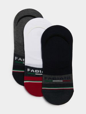 Fabiani Men's 3-Pack Nautical Invisible Socks