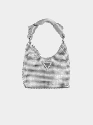 Women's Guess Silver  Lua Mini Hobo Bag