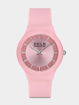 Daniel Klein Pink Dial Pink Silicone Watch
