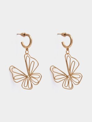 Women's Gold Butterfly Earrings