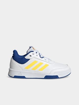 Junior Grade-School adidas Tensaur Sport 2.0 White/Yellow/Blue Shoes