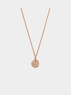 Rose Gold Plated Cubic Zirconia Women’s Anchor Pendant