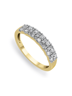 9ct Gold & 0.50ct Diamond Rectangle Cluster Eternity Ring