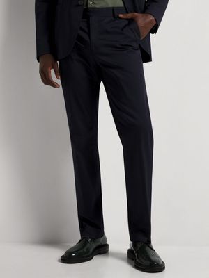 Fabiani Men's Cotton Sateen Navy Suit Trousers