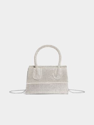 Mini Structured Glitz Handbag with Long Chain Strap