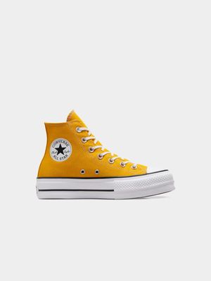 Womens Converse Chuck Taylor All Star Lift  Yellow/White Platform Sneakers