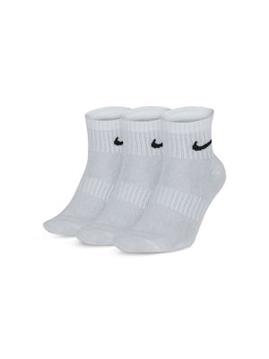 Unisex Nike Everyday 3-pack Lightweight White Ankle Training Socks