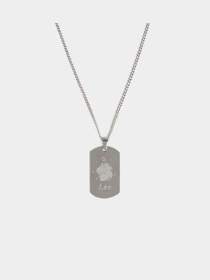 Stainless Steel Leo Dogtag Pendant on Chain