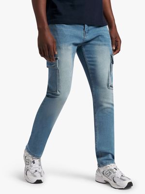 Men's Blue Utility Skinny Jeans