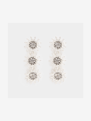 Triple Star Burst Drop Earrings