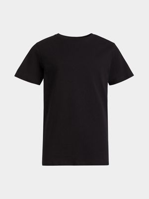 Jet Young Boys Black 100% Cotton Crew Neck Tee