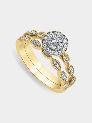 Yellow Gold 0.30ct Diamond Vintage Bloom Twinset Ring