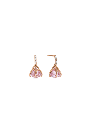 Rose Plated Sterling Silver Pink Cubic Zirconia Iconic Women’s Drop Earrings