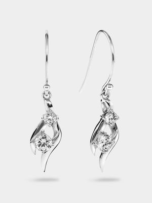 Sterling Silver & Cubic Zirconia Twisted Women's Drop Earrings