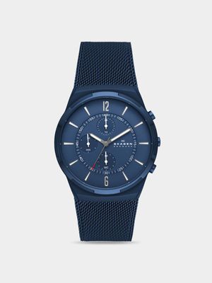 Skagen Men's Melbye Chrono Blue Plated Stainless Chronograph Bracelet Watch