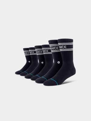 Stance Unisex 3-Pack Basic Black Crew Socks