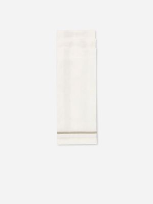 Napkin Linen Blend Trim Grey 4 Pack