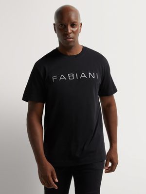 Fabiani Men's Embossed Black T-Shirt