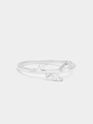 Sterling Silver Ring with Marquise CZ Detail