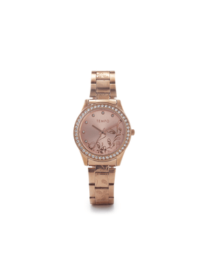Tempo Rose Tone Women's Floral Watch