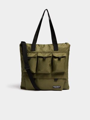 Redbat Unisex Up-Style Pocket Olive Shopper Bag