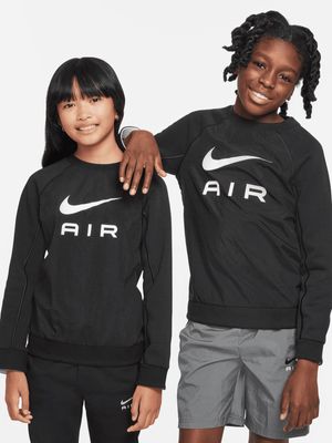 Boys Nike Sportswear Air Black Crew Top
