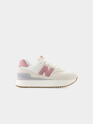 New Balance Women's 574+ Pink/Cream Sneaker