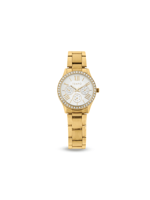 Tempo Ladies Gold Tone Multi-Dial Detail Watch