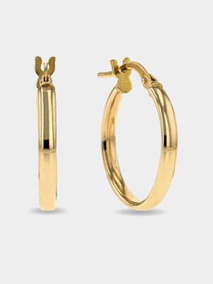 Yellow Gold, Classic Rounded Hoops