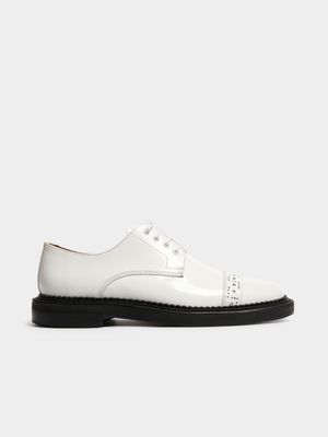 Fabiani Men's Collezione White Toe Cap Lug Sole Derby Formal Shoes
