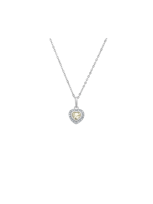 Sterling Silver Yellow Cubic Zirconia Kid's November Birthstone Pendant Necklace