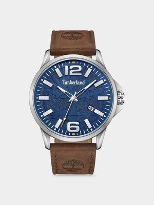 Timberland Bernardston Stainless Steel & Brown Leather Watch