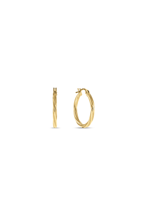 Yellow Gold Fluted Hoop Earrings