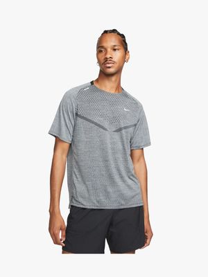 Mens Nike Dri-Fit ADV TechKnit Ultra Black/Grey Short Sleeve Top