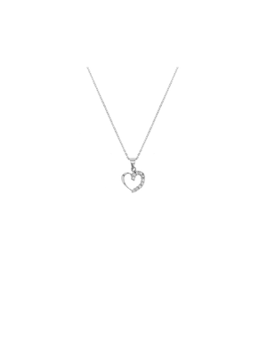 Miss Swiss Sterling Silver Cubic Zirconia Heart Petite Pendant Necklace